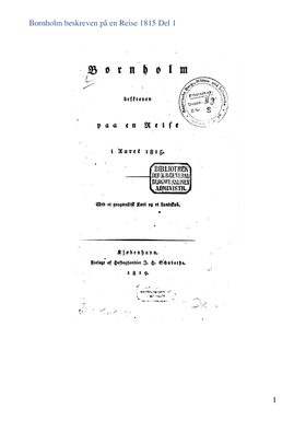 En Rejse Bornholm 1815