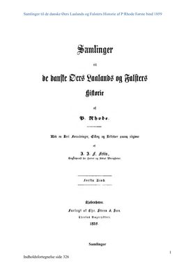 Første Bind: Lolland