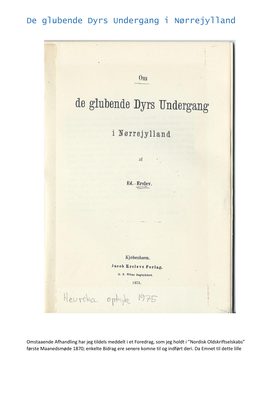 de Glubende Dyrs undegang
